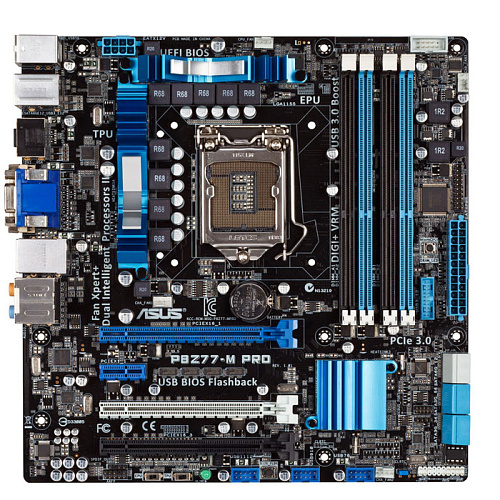 Материнская плата ASUS P8Z77-M PRO Z77 Socket-1155 4xDDR3, 2xSATA3, 3xPCI-E16x, 6xUSB3.0, 2xeSATA, Raid, GbLAN mATX Retail