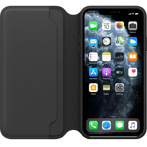 Чехол для Apple iPhone 11 Pro Max Leather Folio Black