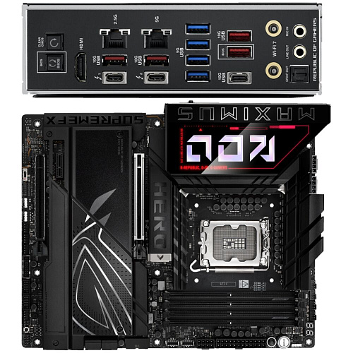Материнская плата ASUS ROG Maximus Z890 Hero Z890 Soc-1851 4xDDR5, 4xSATA3, RAID, 6хM.2, 4xPCI-E16x, 9xUSB3.2, 2xUSB3.2 Type C, DP, HDMI, WiFi, 2xGlan, ATX