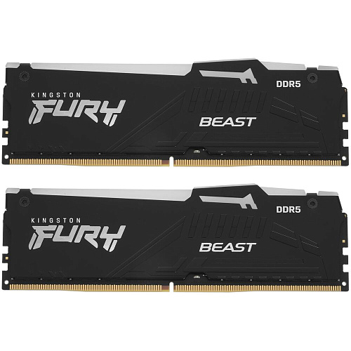 Модуль памяти DIMM 64Gb 2х32Gb DDR5 PC44800 5600MHz Kingston Fury Beast RGB Black (KF556C40BB2AK2-64)