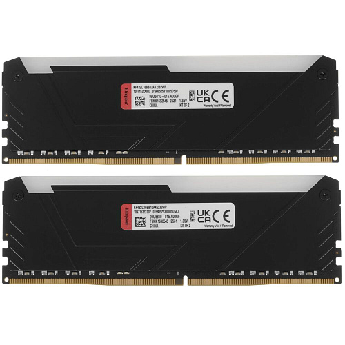 Модуль памяти DIMM 32Gb 2х16Gb DDR4 PC25600 3200MHz Kingston Fury Beast RGB Black (KF432C16BB12AK2/32WP)