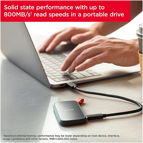 Внешний SSD-накопитель 2Tb Sandisk Portable SDSSDE30-2T00-G26 (SSD) USB 3.1 черный