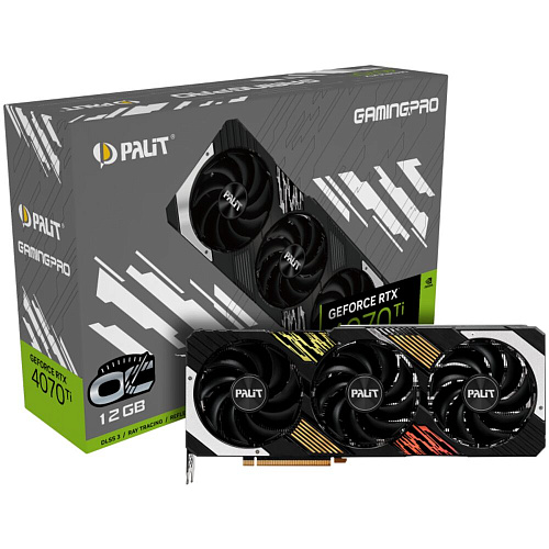 Видеокарта Palit GeForce RTX 4070 Ti 12288Mb, GamingPro OC 12G (NED407TT19K9-1043A) 1xHDMI, 3xDP, Ret