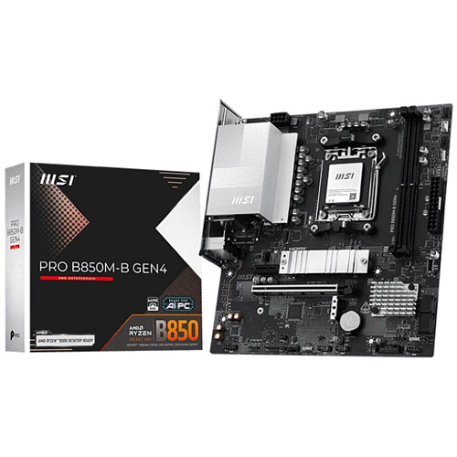 Материнская плата MSI Pro B850M-B GEN4 Socket-AM5 AMD B850 2xDDR5, 4xSATA3, RAID, 2xM.2, 1xPCI-E16x, 3xUSB3.2, 1xUSB3.2 Type C, DP, HDMI, 2.5Glan, mATX Ret