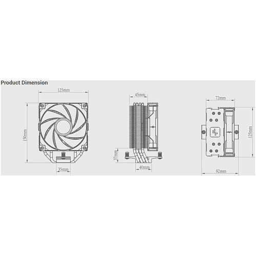 Охлаждение CPU Cooler for CPU Deepcool AG400 220W 1155/1156/1150/1700/2011/2066/AM4/AM5