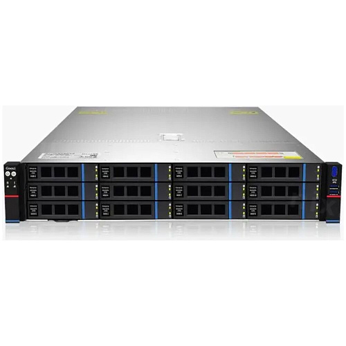 Платформа Gooxi SR201-D12R-NV-G2 2U 12 bay server with NVME bp,based on AMD 9004 2 riser cards of PCIe5.0(X32 to x16x16)  2x rear SAS/SATA 2x rear NVME 1300W 1+