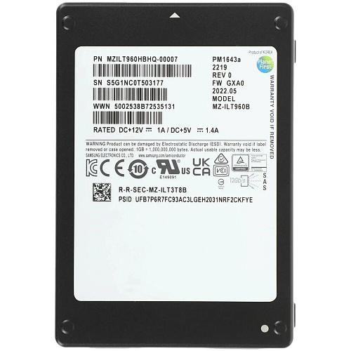 Внешний SSD-накопитель 960Gb Samsung (MZILT960HBHQ-00007) SAS PM1643A