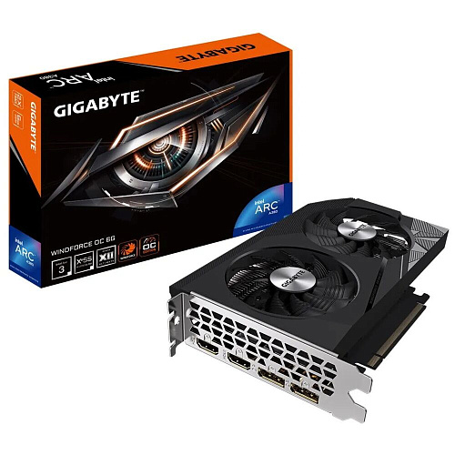 Видеокарта Gigabyte 6144Mb Intel Arc A380 Windforce OC 6GB (GV-IA380WF2OC-6GD) 2xDP, 2xHDMI, Ret