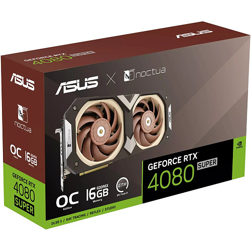 Видеокарта ASUS GeForce RTX 4080 Super 16384Mb, Noctua OC 16G (RTX4080S-O16G-Noctua) 1xHDMI, 3xDP, Ret
