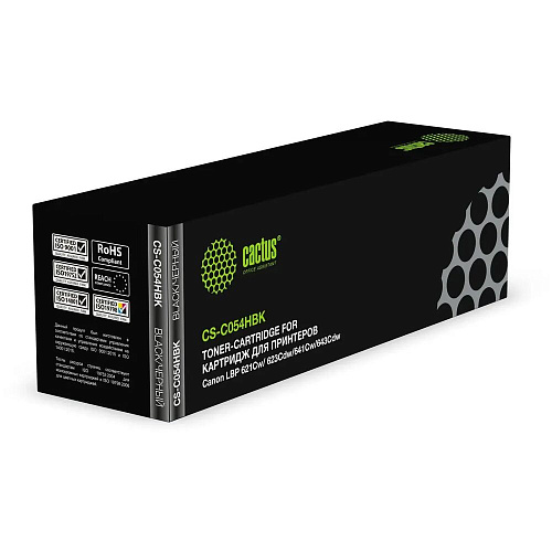 Картридж Cactus CS-C054HBK 054 BK черный (3100стр.) для Canon LBP 621Cw/ 623Cdw/641Cw/643Cdw