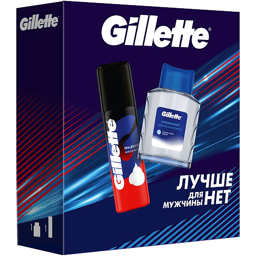 Gillette Подарочный набор (Gillette Лосьон для бритья Arctic Ice, 50 мл + Gillette Пена для бритья Classic, 50 мл.)