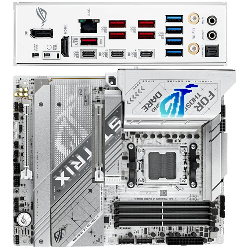 Материнская плата ASUS ROG Strix X870-A Gaming WiFi X870 Socket AM5 4xDDR5, 2xSATA3, RAID, 4xM.2, 2xPCI-E16x, 9xUSB3.2, 3xUSB3.2 Type C, DP, HDMI, WiFi, 2.5Glan, ATX