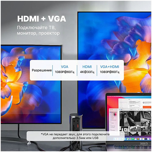 Док-станция Vention USB-C Universal Dock 12в1 TPJH0-EU