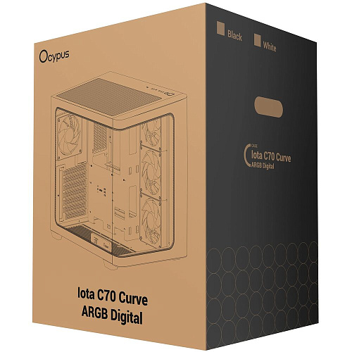 Корпус ATX Miditower Ocypus Iota C70 WH Curve ARGB Digital White