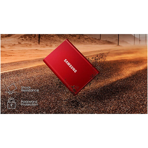 Внешний SSD-накопитель 500Gb Samsung T7 MU-PC500R/WW (SSD) USB 3.2 Type C Красный