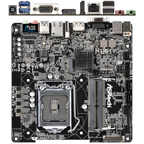 Материнская плата ASRock H110TM-ITX R2 Socket-1151, H110, 2xSO-DIMM DDR4, 2xSATA3, D-Sub, HDMI, DP, 2xUSB3.0, GLan Thin Mini-ITX, Ret