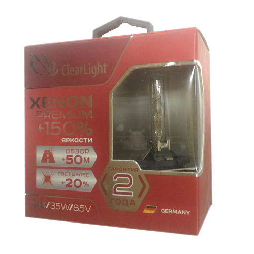 Автомобильная лампа Clearlight Xenon Premium+150% D1S - 2шт