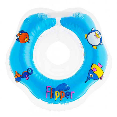 Круг надувной на шею Roxy Kids Flipper для малышей 0+ (синий)