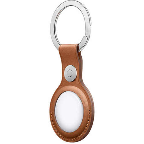 Брелок-подвеска для AirTag Leather Key Ring Saddle Brown