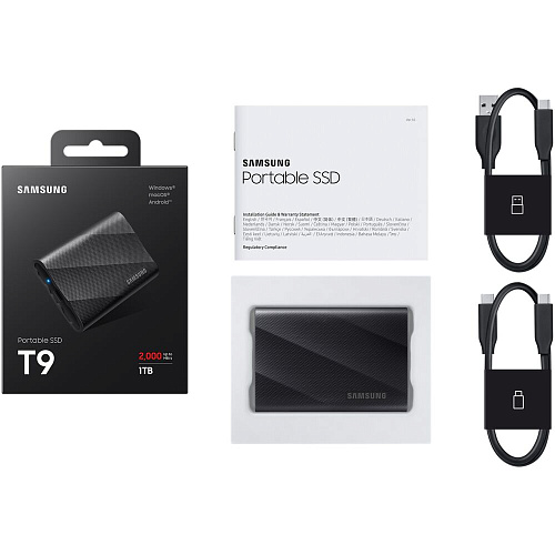 Внешний SSD-накопитель 1Tb Samsung T9 MU-PG1T0B/WW (SSD) USB 3.2 Type C Черный