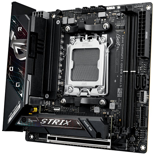 Материнская плата ASUS ROG Strix B850-I Gaming WiFi B850 Socket AM5 2xDDR5, 2xSATA3, RAID, 2xM.2, 1xPCI-E16x, 4xUSB3.2, 2xUSB3.2 Type C, HDMI, Wi-Fi, 2.5Glan, mini-ITX