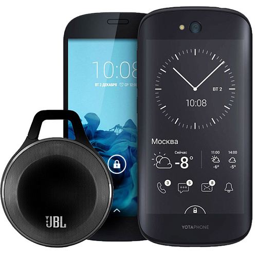 Смартфон Yota Yotaphone 2 Black + портативная bluetooth-колонка JBL Clip Black