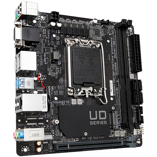 Материнская плата Gigabyte H610I H610 Socket-1700 2xDDR5, 4xSATA3, 1xM.2, 1xPCI-E16x, 2xUSB3.2, D-Sub, 2xDP, HDMI, Glan, mini-ITX