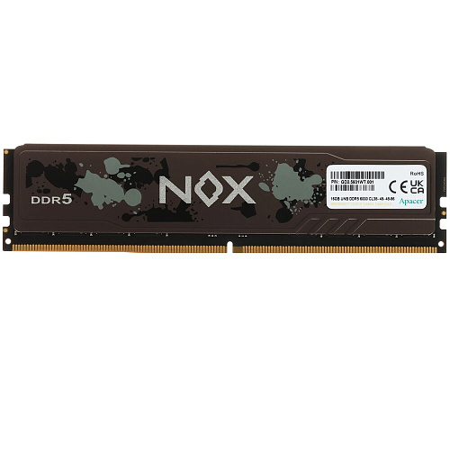 Модуль памяти DIMM 16Gb DDR5 PC48000 6000MHz Apacer NOX Black (AH5U16G60C622MBAA-1)