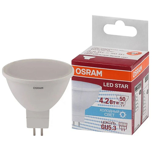 Светодиодная лампа OSRAM LED MR16 GU5.3 4.2W/840 4058075129092