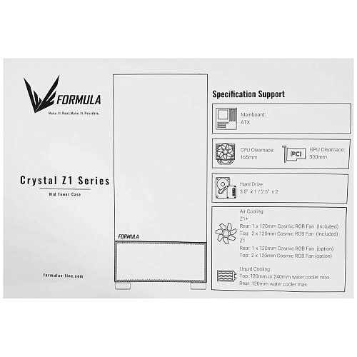 Корпус ATX Miditower Formula Crystal Z1 Black УЦЕНКА