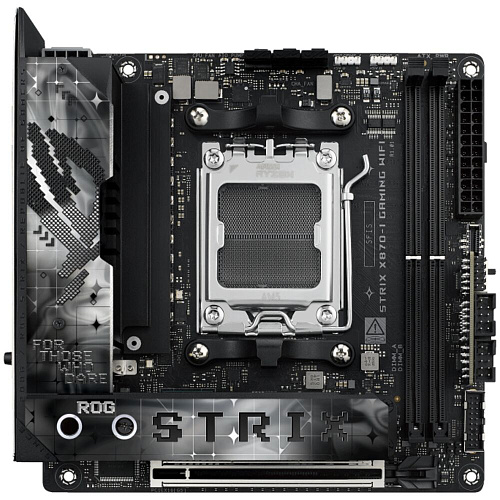 Материнская плата ASUS ROG Strix X870-I Gaming WiFi X870 Socket AM5 2xDDR5, 2xSATA3, RAID, 2xM.2, 1xPCI-E16x, 4xUSB3.2, 3xUSB3.2 Type C, DP, HDMI, WiFi, Glan, mini-ITX