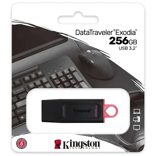 USB Flash накопитель 256GB Kingston DataTraveler Exodia (DTX/256GB) USB 3.0 Черно-красный