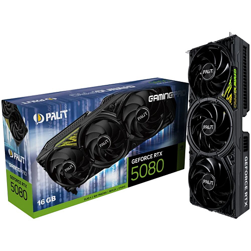 Видеокарта Palit GeForce RTX 5080 16384Mb, GamingPro V1 16 Gb (NE75080019T2-GB2031Y) 1xHDMI, 3xDP, Ret