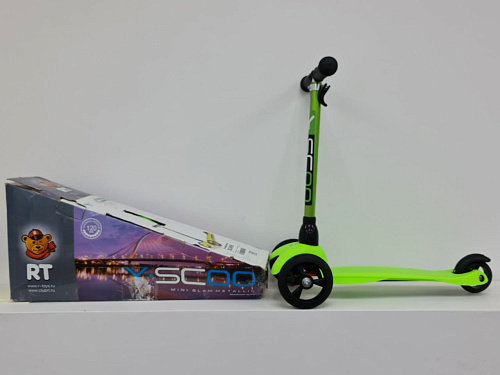 Детский кикборд Y-Scoo Mini Glam Metallic lime УЦЕНКА
