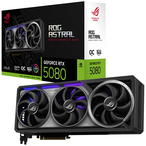 Видеокарта ASUS GeForce RTX 5080 16384Mb, ROG Astral OC 16 Gb (ROG-Astral-RTX5080-O16G-Gaming) 2xHDMI, 3xDP, Ret