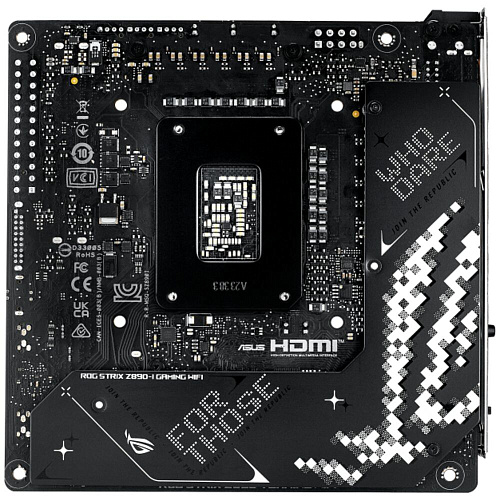 Материнская плата ASUS ROG Strix Z890-I Gaming WiFi Z890 Soc-1851 2xDDR5, 2xSATA3, RAID, 2хM.2, 1xPCI-E16x, 4xUSB3.2, 3xUSB3.2 Type C, DP, HDMI, WiFi, 2.5Glan, Mini-ITX