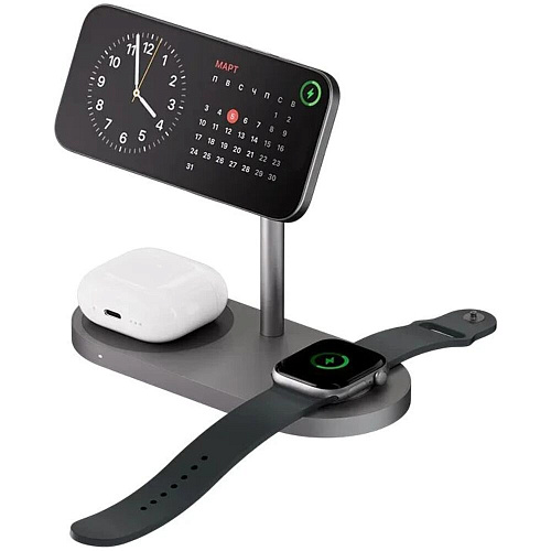 Беспроводная зарядная панель 3 в 1 Для IPhone, Apple Watch, Airpods uBear Stage Ultra Qi2.2 35W Grey