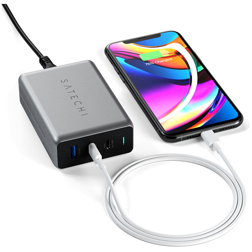 Сетевое зарядное устройство Satechi Compact Charger 100W ST-TC100GM-EU 2xUSB-C + USB-A