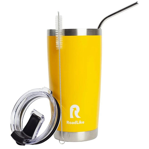 RoadLike Термокружка City Mug, желтый, 0,57 л.