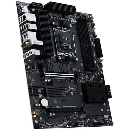 Материнская плата MSI Pro B850-S Evo WiFi Socket-AM5 AMD B850 4xDDR5, 4xSATA3, RAID, 3xM.2, 2xPCI-E16x, 4xUSB3.2, 1xUSB3.2 Type C, DP, HDMI, WiFi, 5Glan, ATX Ret