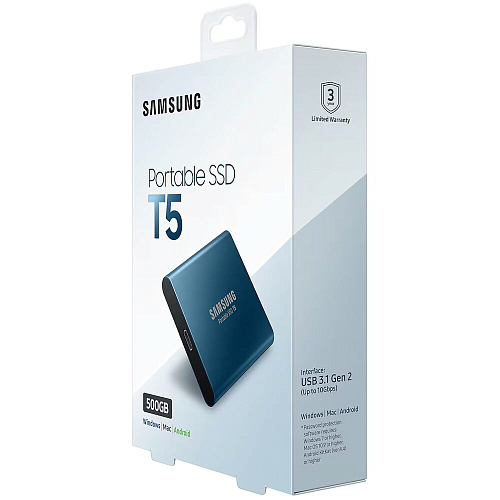 Внешний SSD-накопитель 500Gb Samsung T5 MU-PA500B/WW (SSD) USB 3.1 Синий