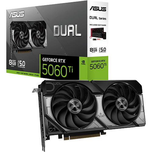 Видеокарта ASUS GeForce RTX 5060 Ti 8192Mb, Dual 8Gb (Dual-RTX5060TI-8G) 1xHDMI, 3xDP, Ret