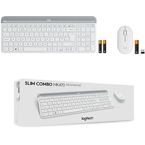 Клавиатура+мышь Logitech Wireless Combo MK470 White