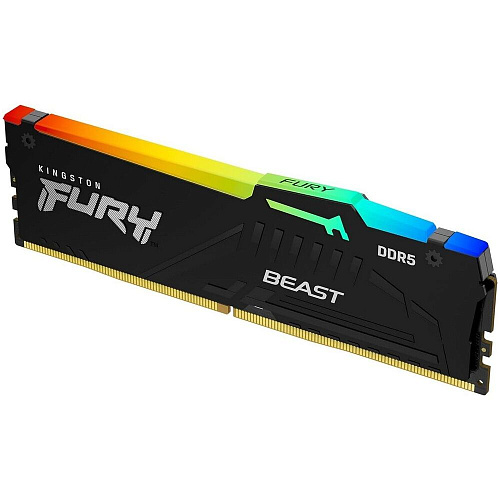 Модуль памяти DIMM 16Gb DDR5 PC48000 6000MHz Kingston Fury Beast RGB Black (KF560C36BBE2A-16)