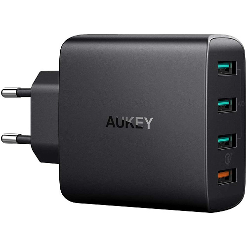 Сетевое зарядное устройство Aukey Wall Charger PA-T18 42W 2xUSB-A+QC3.0, черное