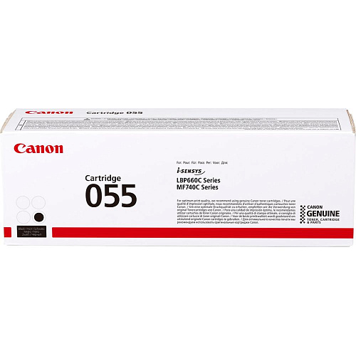 Картридж Canon 055 BK Black для Canon MF746Cx/MF744Cdw/MF742Cdw/LBP664Cx/663Cdw (2300стр.)
