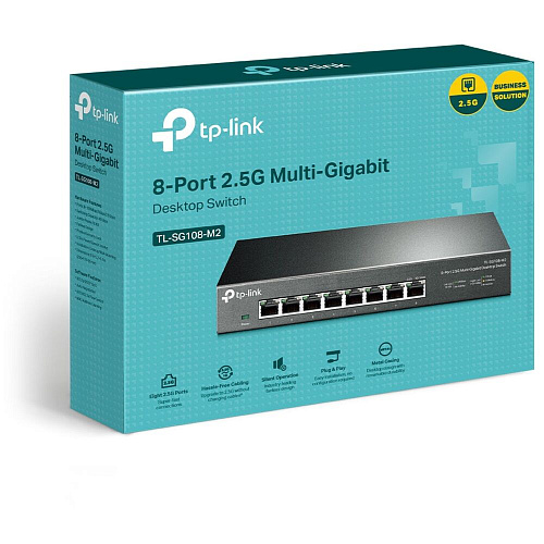 Коммутатор TP-LINK TL-SG108-M2 неуправляемый 8x2,5Гбит/c, metal case