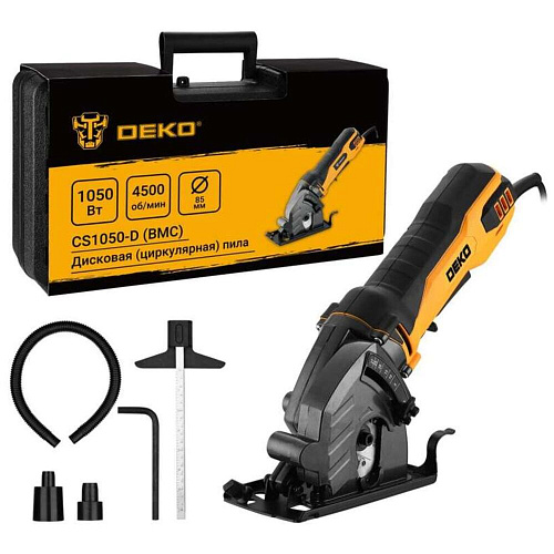 Циркулярная пила Deko CS1050-D в кейсе, 1050Вт, 85мм диск 083-1103 УЦЕНКА