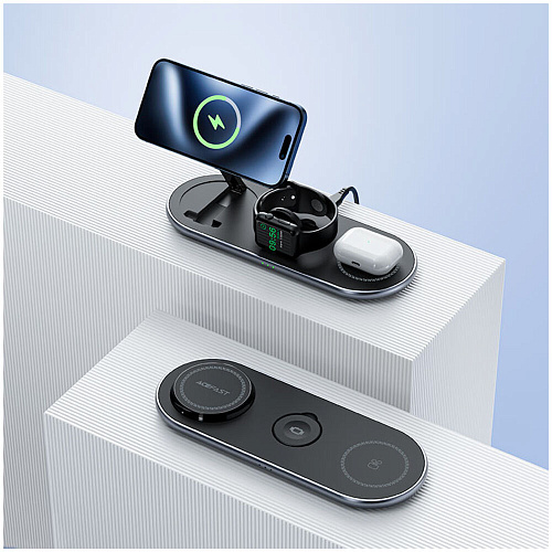 Беспроводная зарядная панель 3 в 1 Для IPhone, Apple Watch, Airpods Acefast E19 22.5W Black