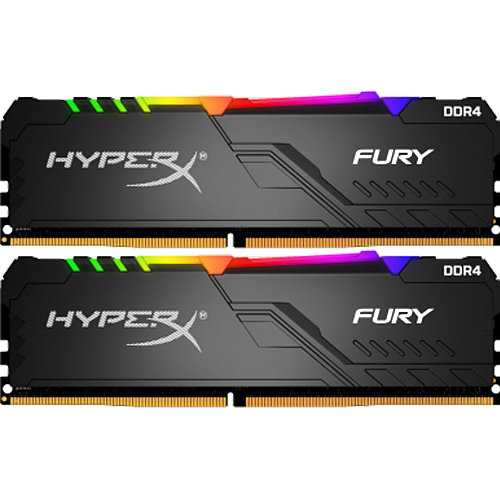 Модуль памяти DIMM 16Gb 2х8Gb DDR4 PC24000 3000MHz Kingston HyperX Fury Black RGB Series XMP (HX430C15FB3AK2/16)